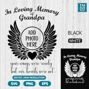 In Loving Memory of Grandpa, Grandpa Memorial Shirt PNG, Loss of Grandpa SVG, Grandpa Angel Wings SVG