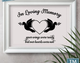 In Loving Memory SVG, Memorial SVG, In Memory of SVG, Flying dove svg, Rest in peace svg