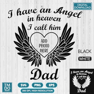 Dad In Loving Memory svg, Dad Angel Wings SVG, In memory of Dad svg, Dad Memorial svg