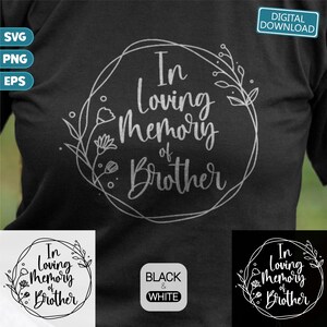 Brother Memorial svg, In Memory of Brother svg, Brother in heaven png, Brother guardian angel png, Brother rest in peace svg