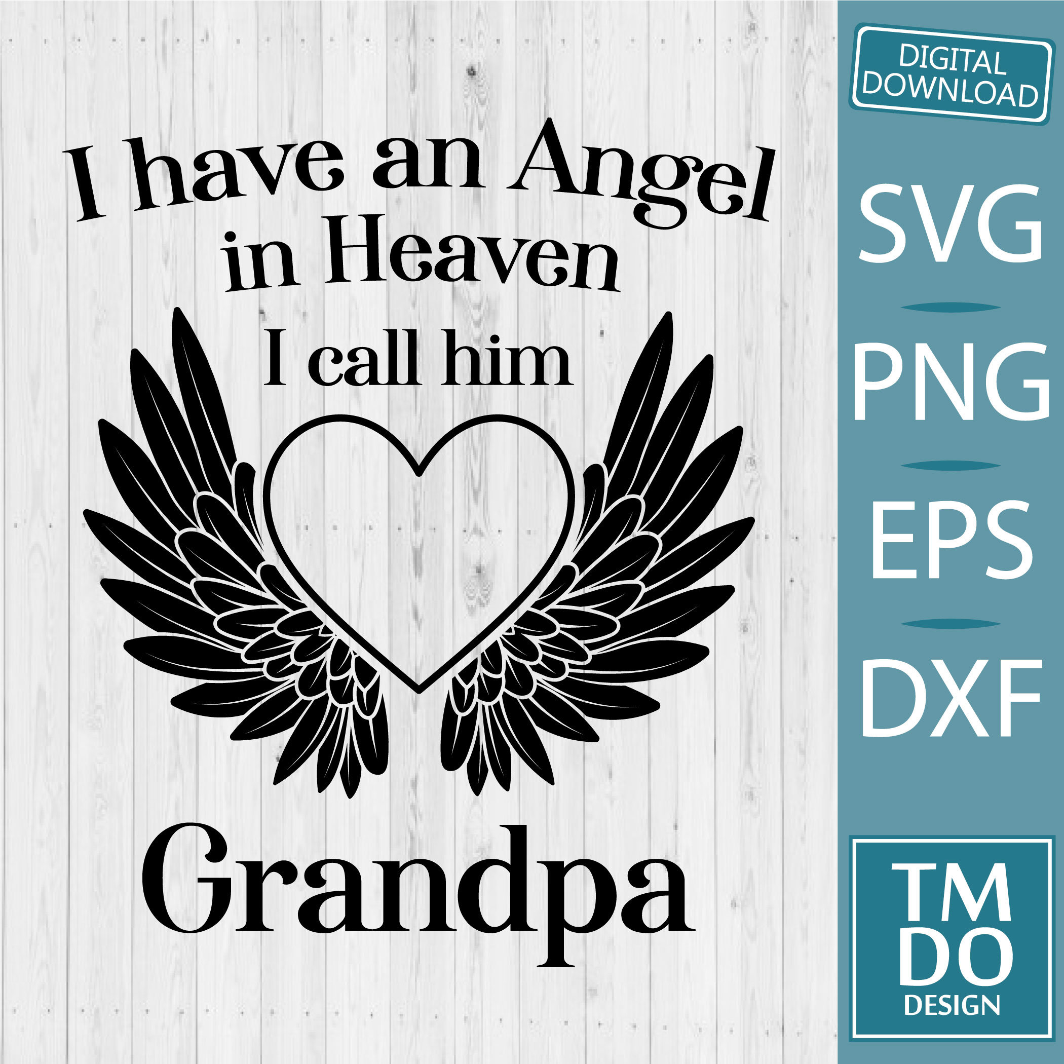Grandpa in Heaven Svg, Grandpa Memorial Svg, in Loving