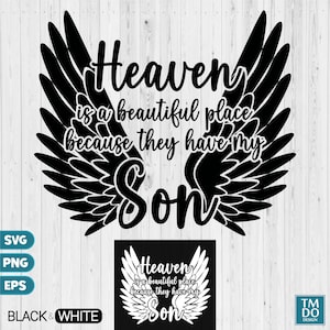 Son in Heaven, In Loving Memory of Son SVG, Son Memorial SVG, Rest in peace svg