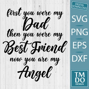 In loving memory Dad svg, Dad memorial svg, Memorial svg, Rip dad svg, Dad guardian angel svg, In memory of dad svg