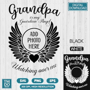 Grandpa In loving memory svg, Grandpa Memorial svg, Grandpa in Heaven svg, Grandpa Angel wings svg, In memory of Grandpa svg