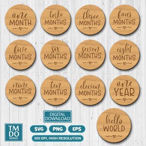 Baby Milestone SVG, Monthly Milestone SVG, Baby Milestone rounds SVG, Birth Announcement svg