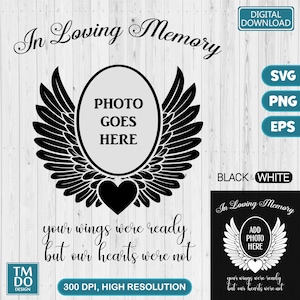 In Loving Memory Svg, Angel Wings Svg, Memorial Png, Memory svg