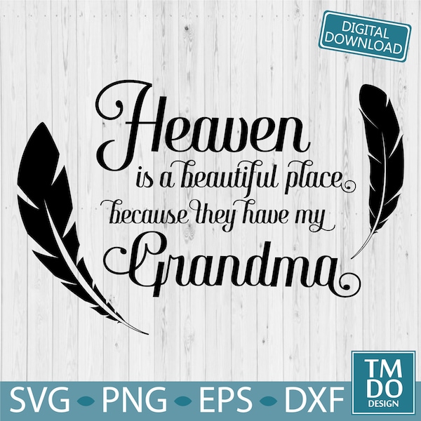 Grandma in Heaven svg, In Loving Memory svg, Grandma Memorial svg, Grandma rest in peace svg, In Memory of Grandma svg