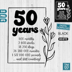 50th Anniversary SVG, 50th Wedding Anniversary PNG