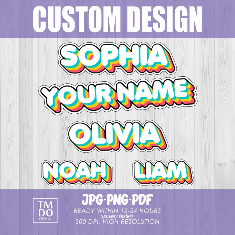 Name Sticker Design Copy Custom Name Stickers PNG, Name Labels PNG, Custom PNG Stickers ...