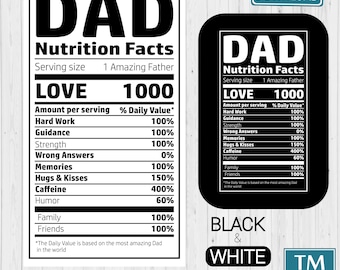 Dad nutrition facts svg, Father's Day svg, Dad svg, Dad nutrition svg, Dad life svg