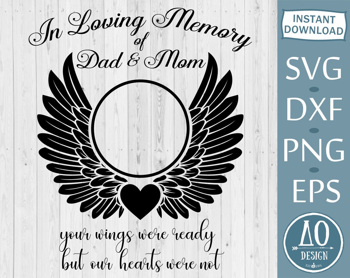 In Loving Memory of Dad and Mom Parents Memorial Svg Angel Etsy