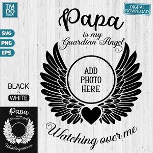 Papa In Loving Memory SVG, Papa Memorial SVG, Papa Angel wings svg