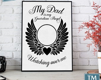 Dad is my Guardian angel, In loving memory svg, In memory of Dad svg, Dad Memorial svg, Angel wings svg, Rip svg