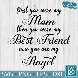 Mom is my Angel SVG, Mom Memorial svg, In loving memory svg, Angel wings svg, Mom rest in peace svg, In memory svg