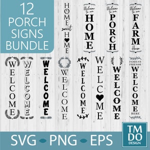 12 Porch signs bundle SVG, Vertical Welcome signs svg, Porch signs svg, home sweet home sign svg, farmhouse sign svg