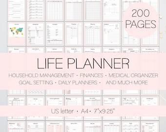 All In One Planner Printable, Ultimate Planner, For Students And Adults, Life Binder Template, US Letter Size, A4, HP