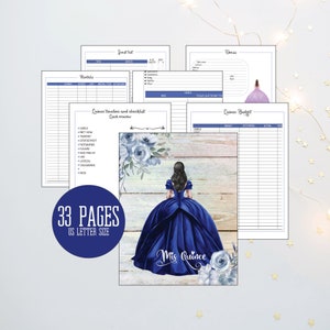 Quinceañera Planner, Quince Planning Checklist, Quinceañera Templates, Quinceañera Planner Printable, Mis Quince, Royal Blue