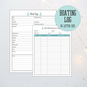 Cuaderno de bitácora de navegación, regalo de barco, bitácora de barco, bitácora del capitán, barco a motor, diario de navegación, descarga instantánea de yate, imprimible, carta de EE. UU.