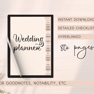 Digital Wedding Planner, Ipad Wedding Planner, Ultimate Wedding Planner, Fillable Wedding Planner, Wedding Budget Planner, Over 100 Pages