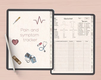 Digital Pain And Symptoms Tracker, Illness And Daily Pain Log For Fibromyalgia, Chronic Fatigue, MS