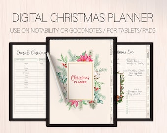 Christmas Planner, Digital Holiday Planner, Christmas Gift List, Digital Holiday Planner, Christmas To Do List, Digital Xmas