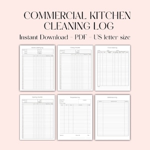 Lebensmittelsicherheit, Hygieneschaublätter, Checkliste für die Küchenreinigung, Temperaturlogbuch, Lebensmittelabfalllogbuch, Lebensmittelunternehmen, Restaurantmanagement