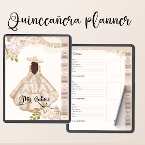 Quinceañera Planner, Digital Quinceanera Planner, Quince Planning Checklist, Quinceañera Templates, Mis Quince