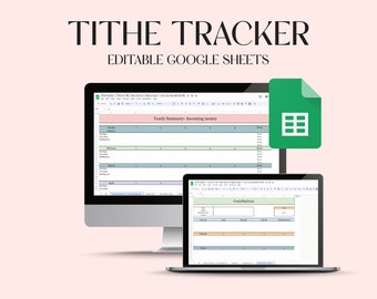 Tithe Tracker Google Sheets, Editable Giving Log, Tithes And Offering Tracker, Donations Log, Contributions Log, Tithe Log, Tithing Tracker