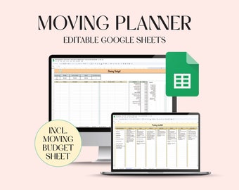 Moving Checklist And Expense Spreadsheet, Editable Google Sheets Relocation Planner