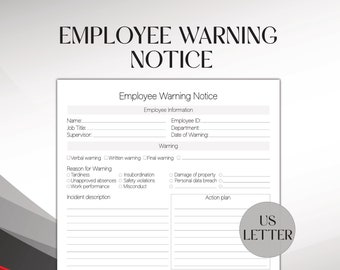 Notes As Warning Employee Warning Notice, Written Warning Template, Work Policy Forms ...