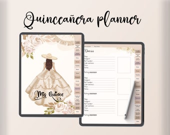 Quinceañera Planner, Digital Quinceanera Planner, Quince Planning Checklist, Quinceañera Templates, Mis Quince