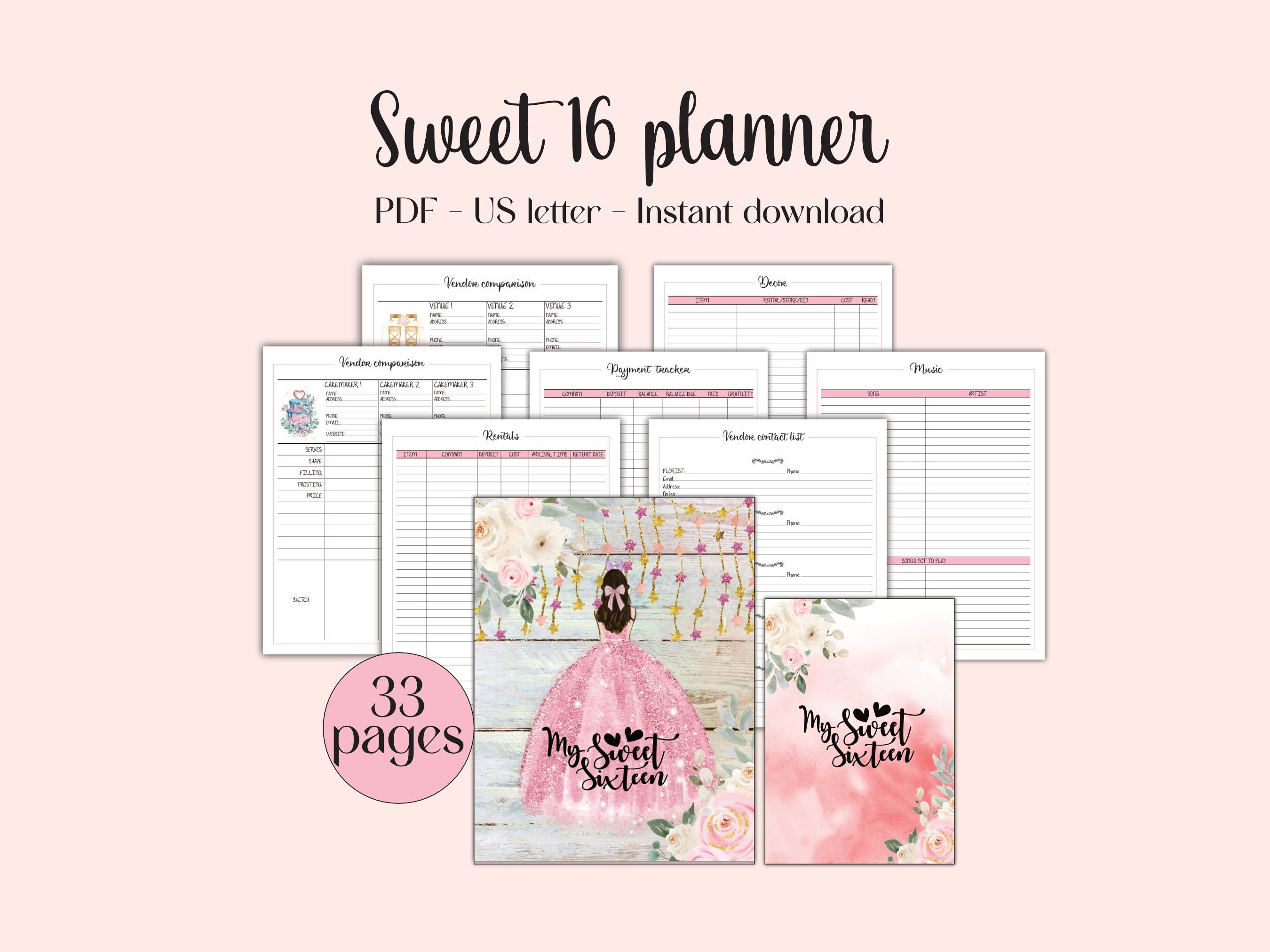 Sweet Sixteen Birthday Planner, My Sweet 16 Planning Checklist