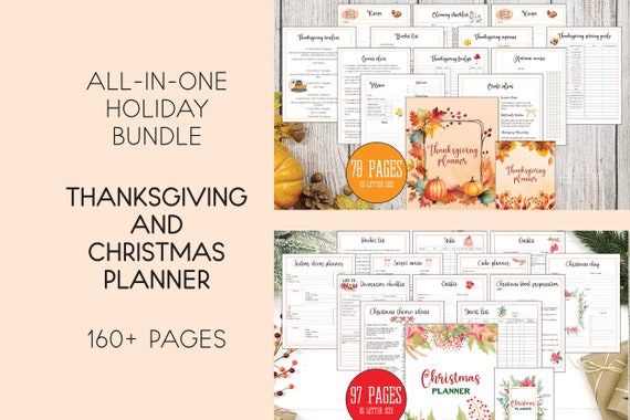 Holiday Planner Bundle, Christmas Planner, Holiday Planner, Xmas Planner, Thanksgiving Planner Printable