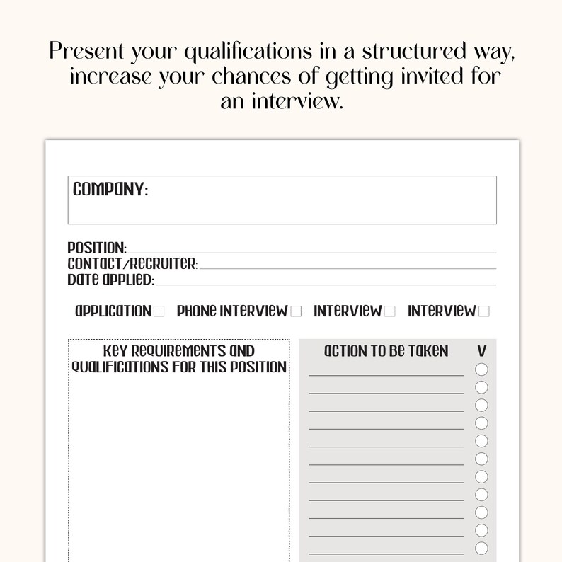 Job Search Tracker, Application Log, PRINTABLE And INSTANT DOWNLOAD, Us Letter Size, A4, A5 image 4