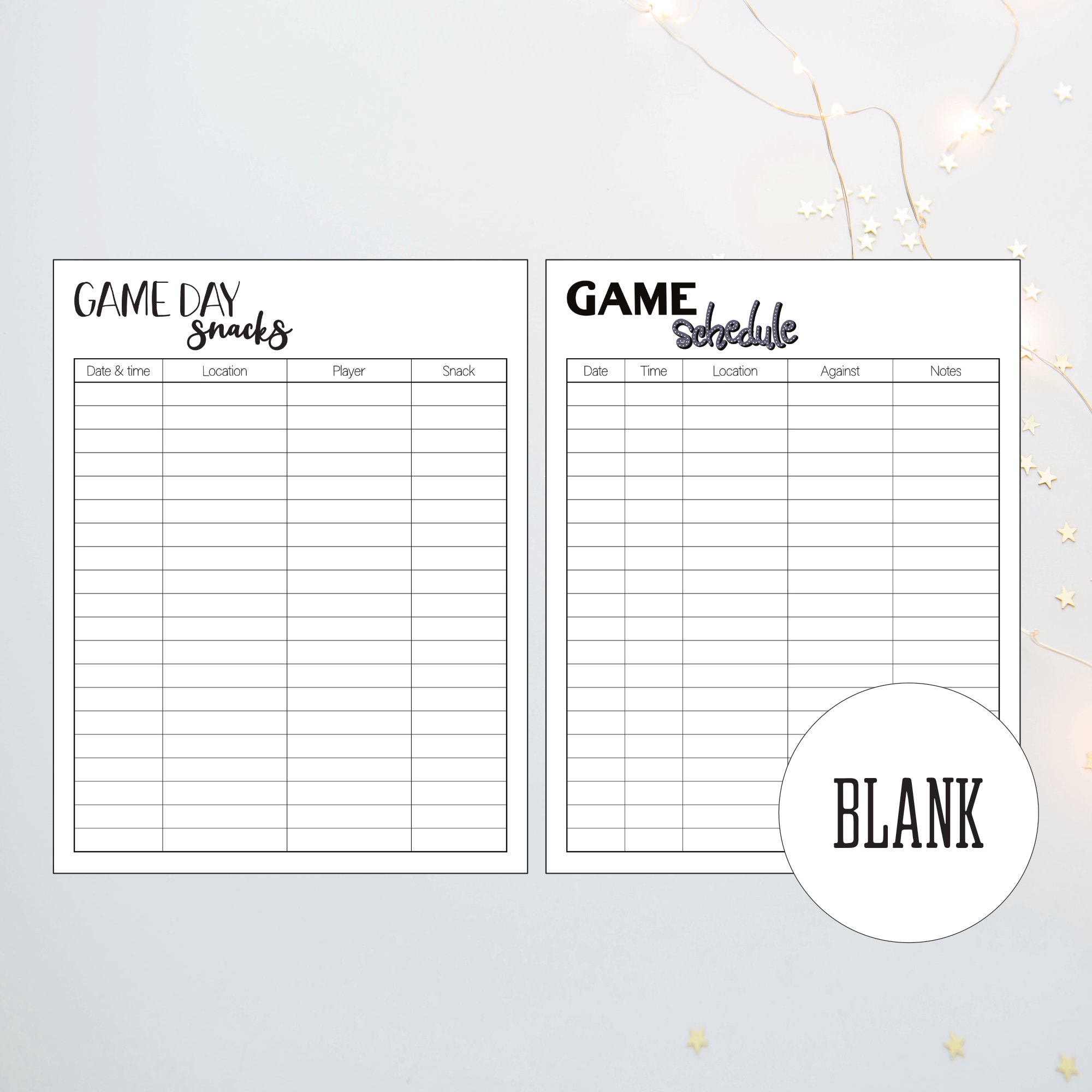 Game Day Snack Game Schedule Template Game Day Snack Sign Up