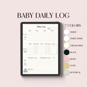 Baby Log, Daily Baby Schedule, Digital Baby Daily Tracking Sheet, Nursing Log, Daycare Report