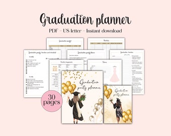 Graduation Party Planner, Printable Grad Party Organizer, Instant Download