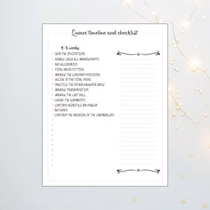 Quinceañera Planner, Quince Planning Checklist, Quinceañera Templates, Quinceañera Planner ...