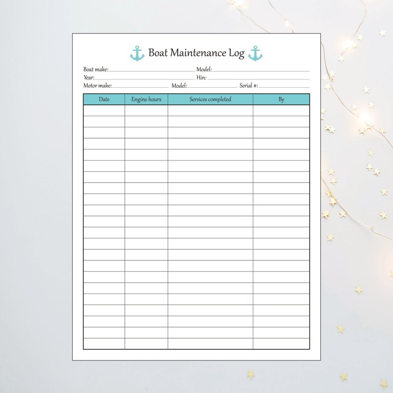 Boating Logbook, Boat Gift, Boat Log, Captain's Log, Motorboat, Sailing