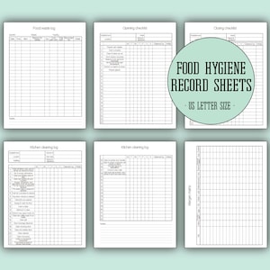 Checklist keukenreiniging, temperatuurlogboek, logboek voedselverspilling, voedselveiligheid, commerciële keuken, levensmiddelenbedrijven, restaurantbeheer