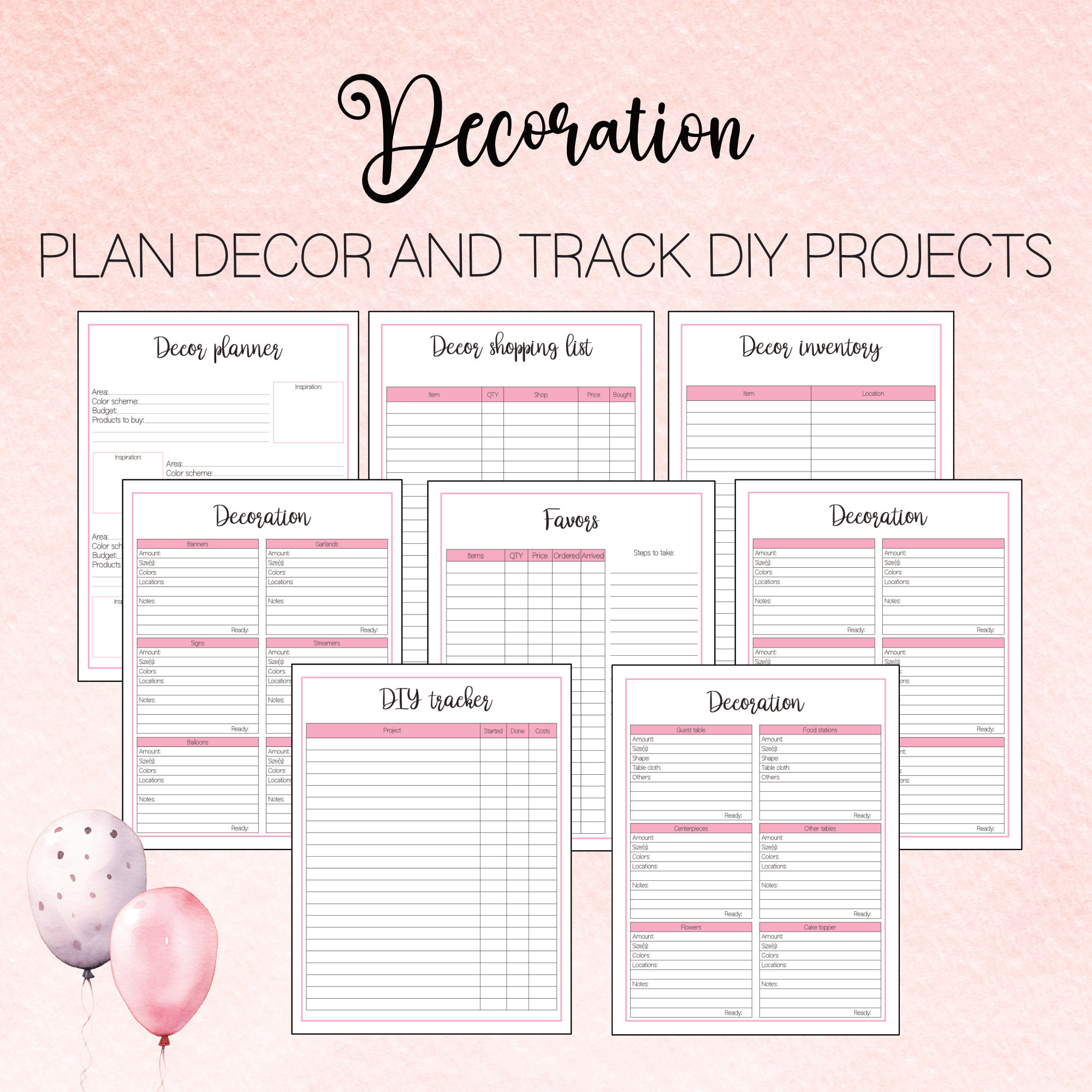 Printable Party Planner, Birthday Planner and Checklist for Event ...