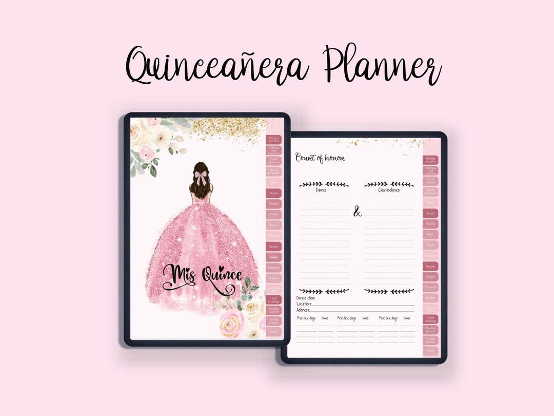 Quinceañera Planner, Digital Quinceanera Planner, Quince Planning