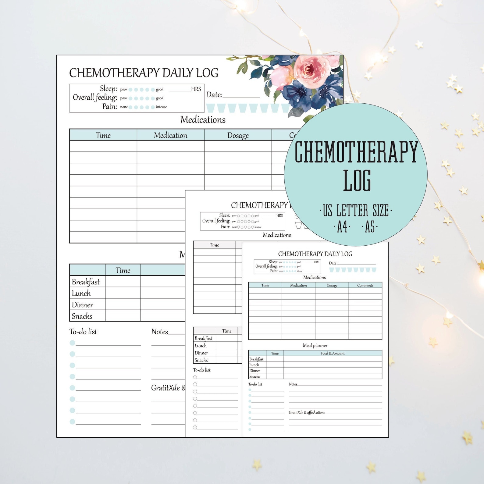 Chemo Tracker, Chemo Log, Chemotherapy Care, Cancer Digital Download ...