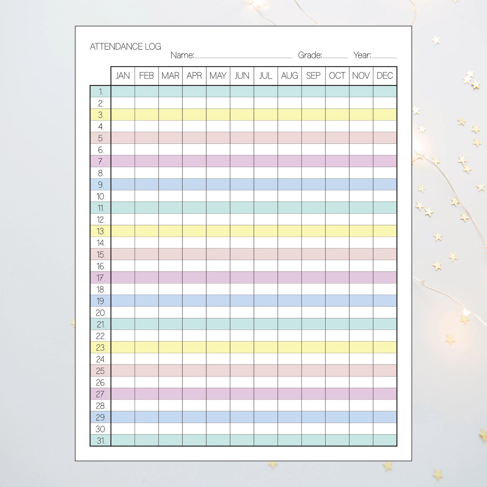 Christian Books Homeschool Attendance Tracker Free Printable