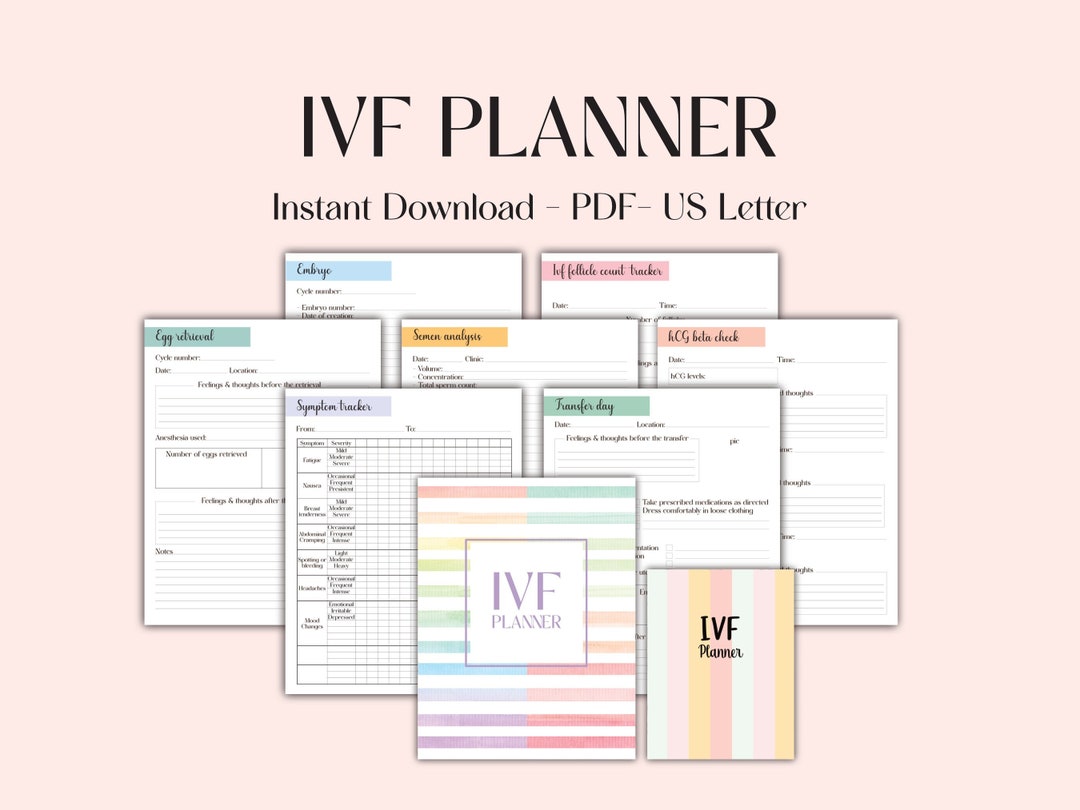 IVF Planner Printable, IVF Checklist, Fertility Planner, IVF Treatment ...