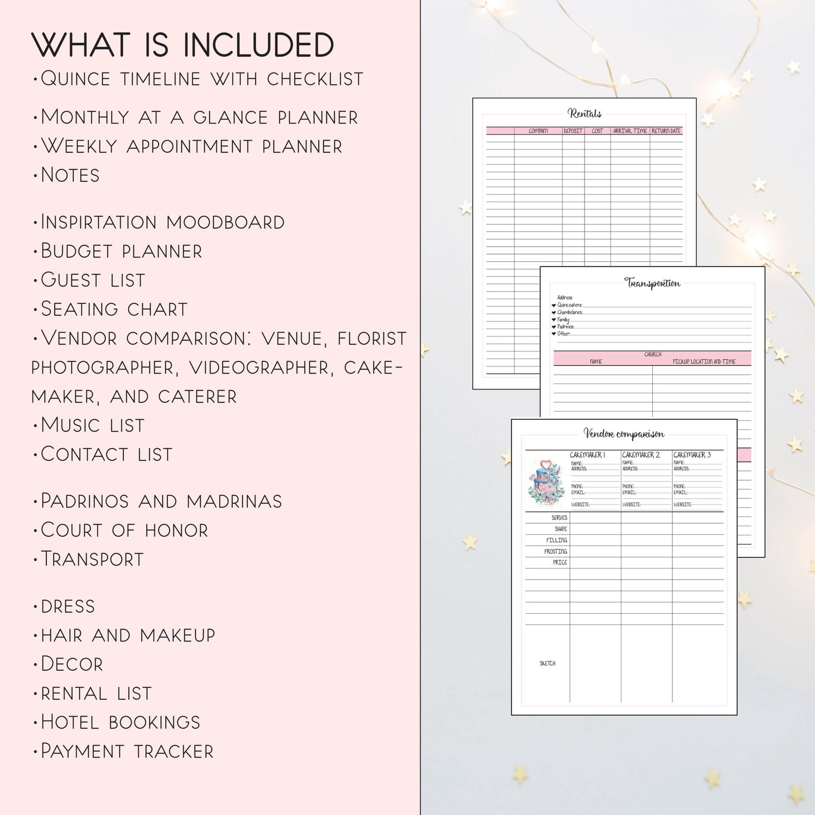 Quinceañera Planner, Quince Planning Checklist, Quinceañera Templates, Quinceañera Planner ...
