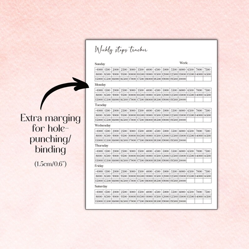 Steps Tracker, Printable Monthly Step Tracker, 30 Day Step Challenge ...