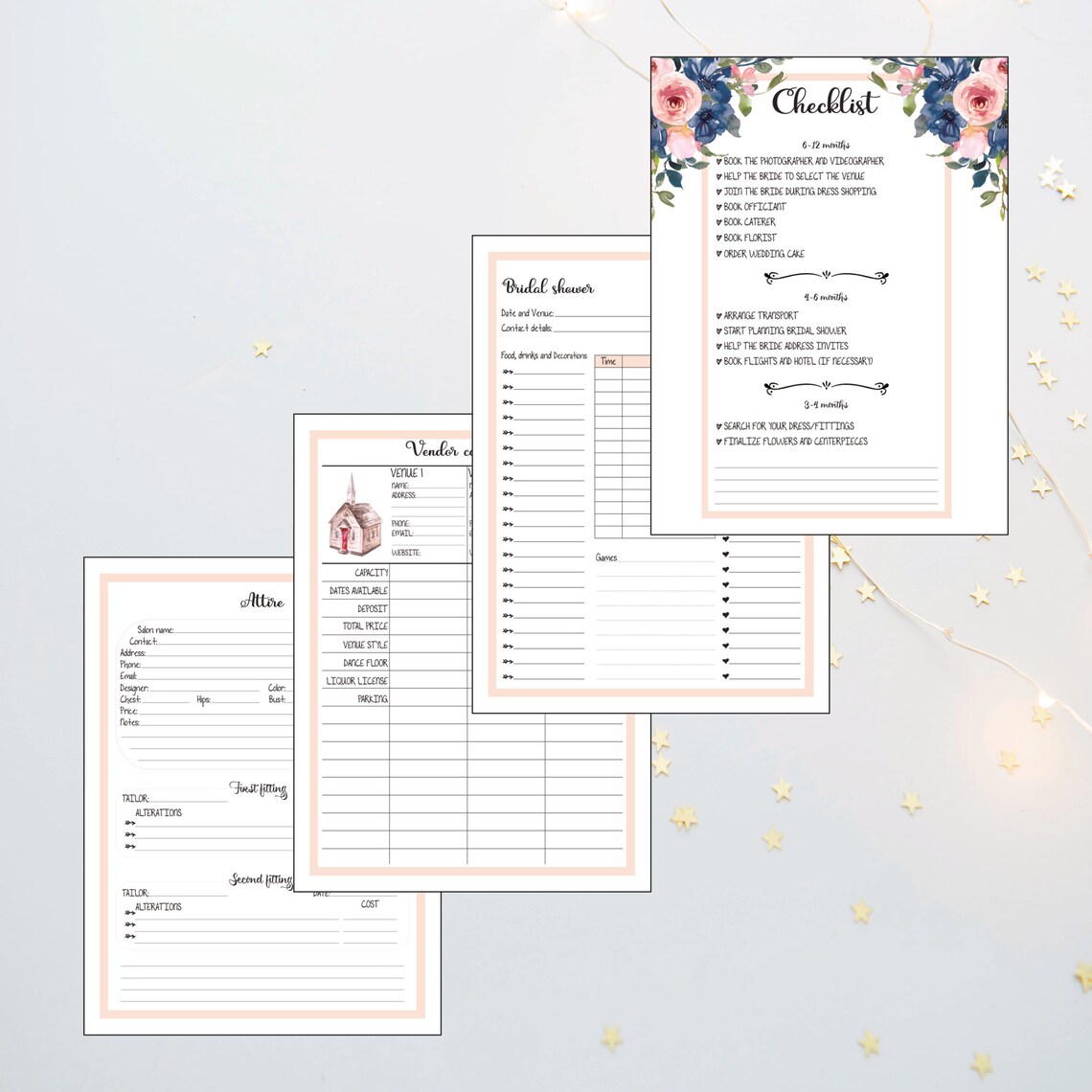 Mother of the Bride Planner, Printable Wedding Checklist, Wedding