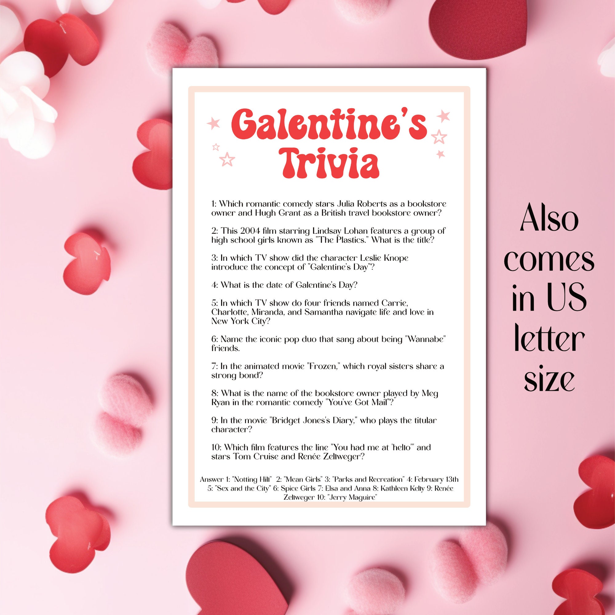 Galentines Day Games Bundle, Printable Valentines Day Party Adult 8 ...