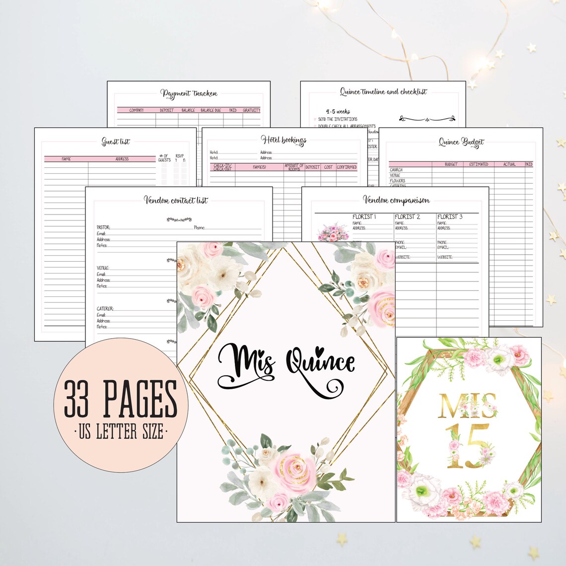 Quinceañera Planner Quince Planning Checklist Quinceañera - Etsy